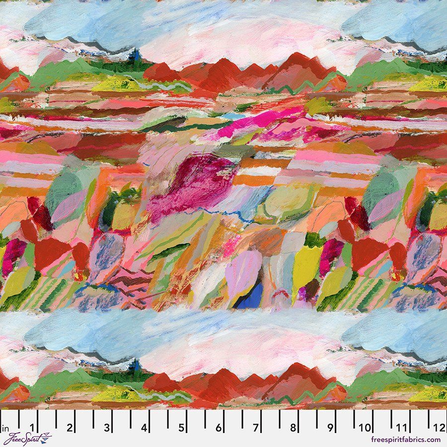 Red Song Multi Pompadours in Pink FreeSpirit Fabrics