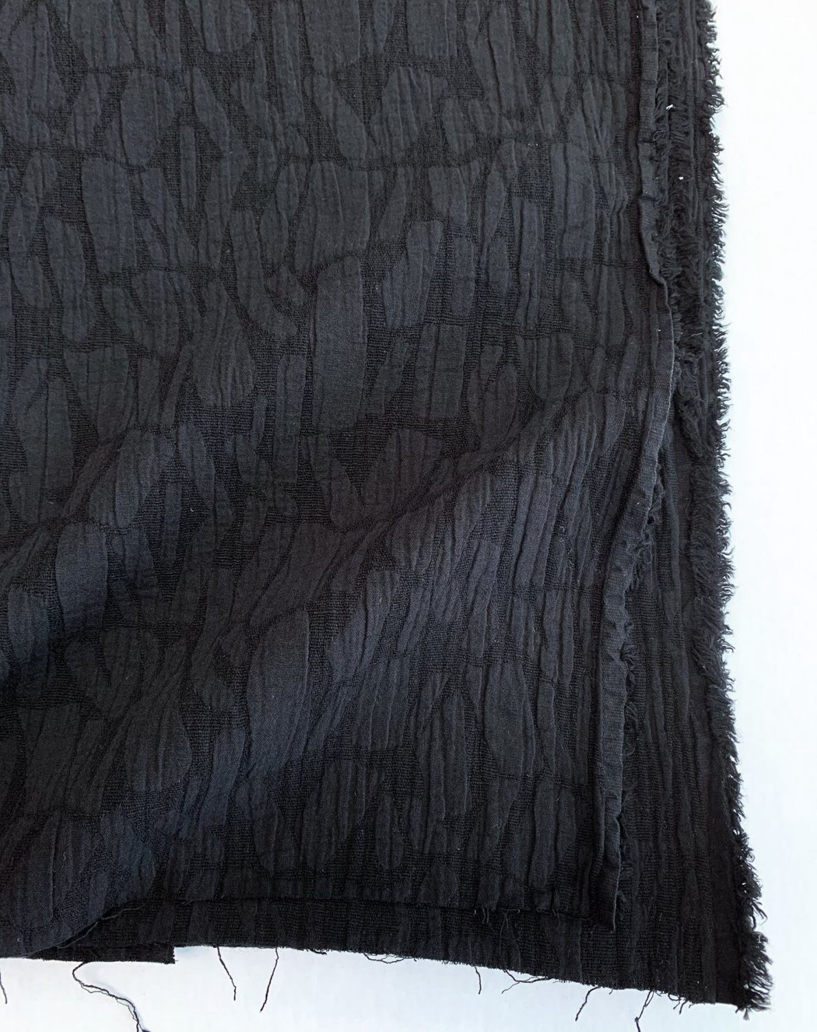 Weston Jacquard Black Linen Blend