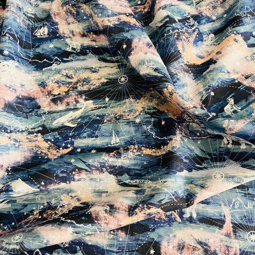 Aurora Sky Tana Lawn Cotton Liberty Christmas Liberty Fabrics