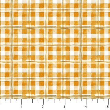 Field Trip Gingham Gold Printed Cotton FIGO