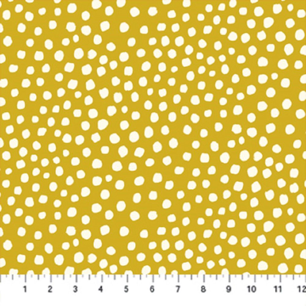 Garden Jubilee Gold Polka Dots - Cotton Print