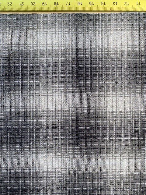 Grey and White Plaid Yarn Dyed Cotton Japanese Import
