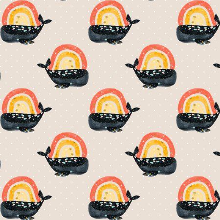 Having A Whale of A Time Cloud White Metallic Long Time No Sea Cotton and Steel