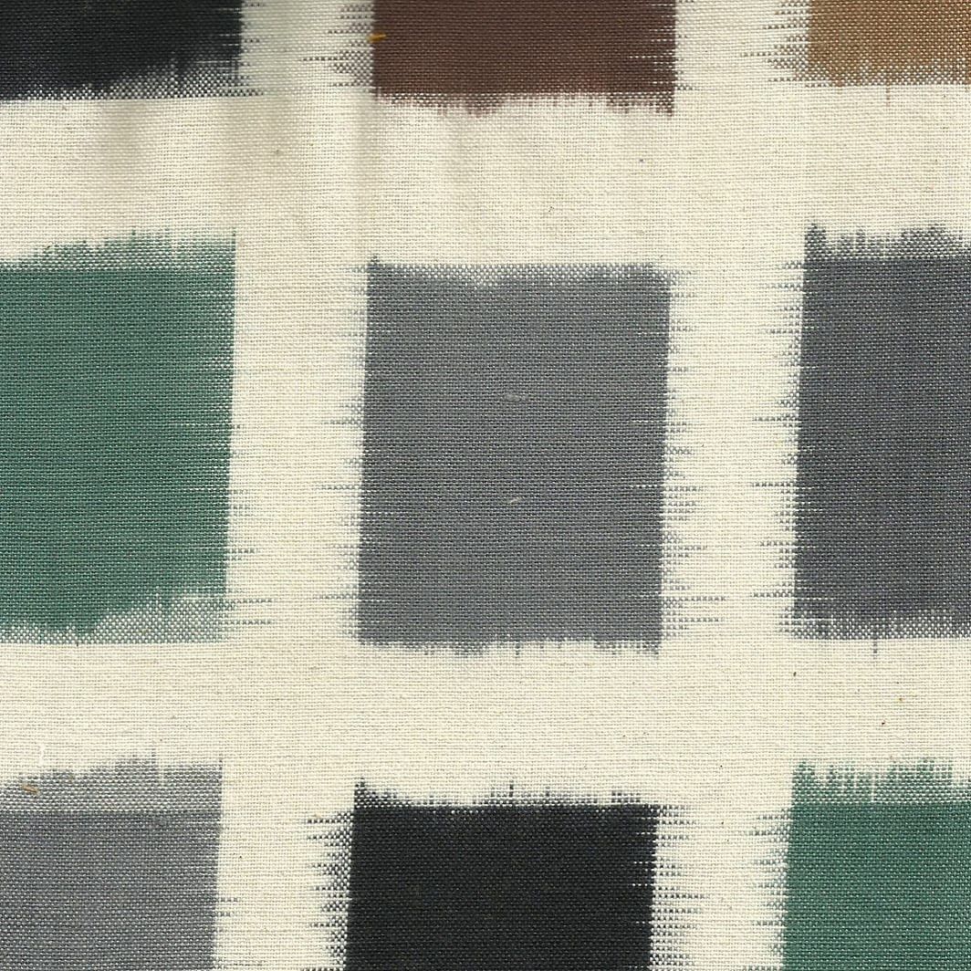 Ikat Squares Pewter Green Multi Diamond Textiles