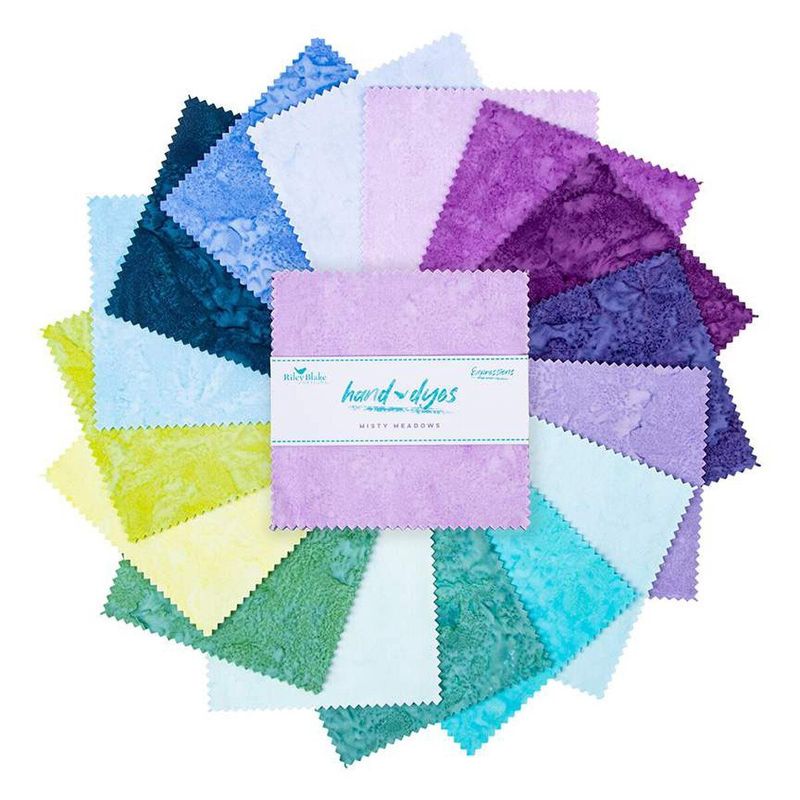 Misty Meadows 5" Squares Charm Pack Expression Batiks Hand-Dyes