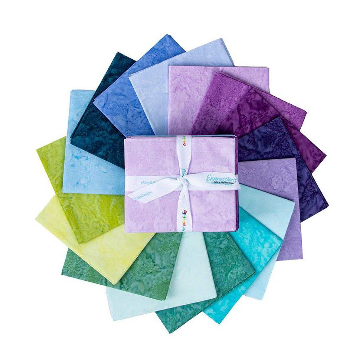 Misty Meadows Fat Quarter Bundle Expression Batiks Hand-Dyes