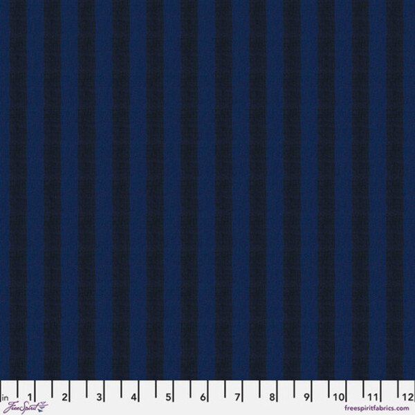 Narrow Stripe in Midnight Shot Cotton Stripes Kaffe Fassett