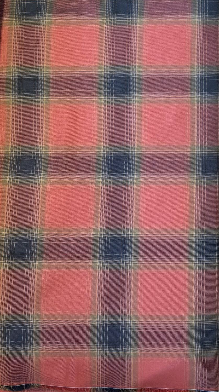 Yarn Dyed Organic Cotton Plaid Red Green Orange Hokkoh