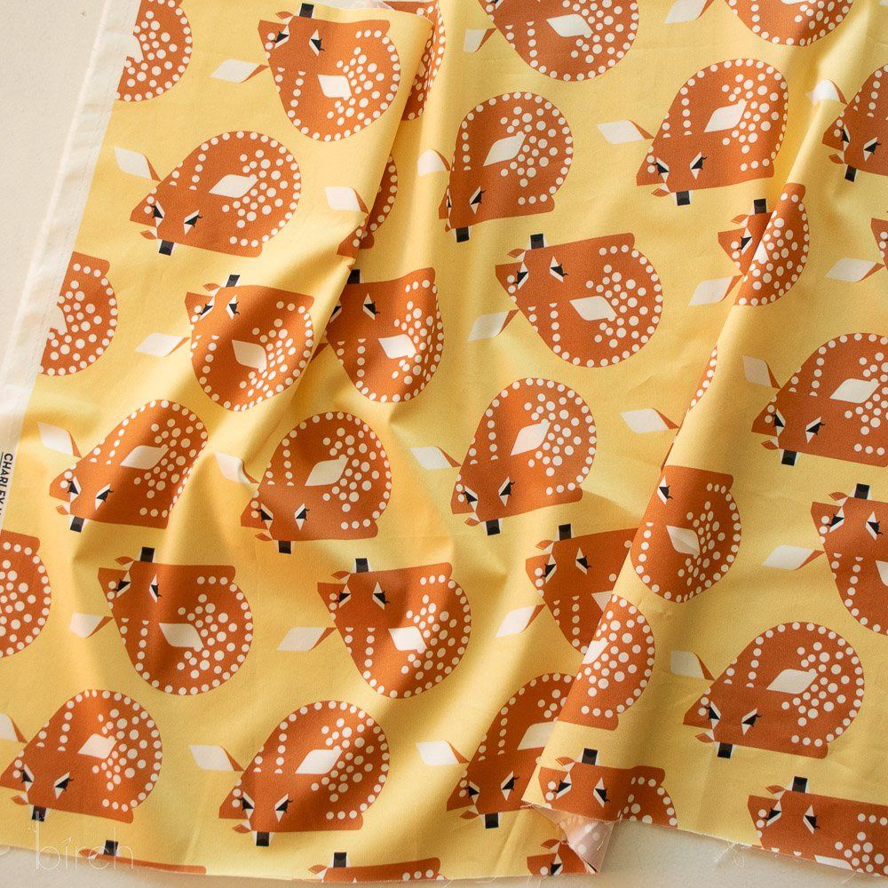 Audubon Fawn Organic Cotton Poplin Michigan Audubon Charley Harper