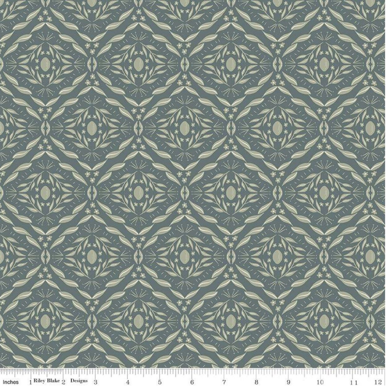 Damask Teal Olive Grove Riley Blake Designs