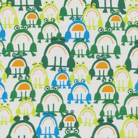 ED Emberley Favorites Organic Cotton Poplin - Frogs