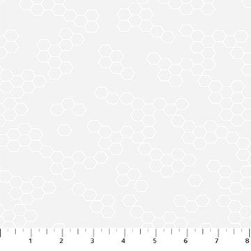 Hexies White on White Dovetail FIGO Fabrics
