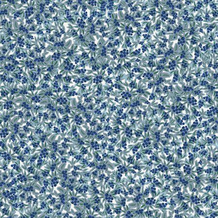Blueberries in Blue Meadow Rifle Paper Co Cotton + Steel
