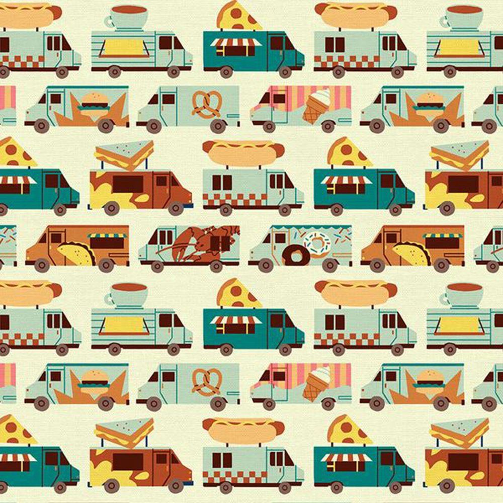CLEARANCE! Food Trucks - Cotton Print