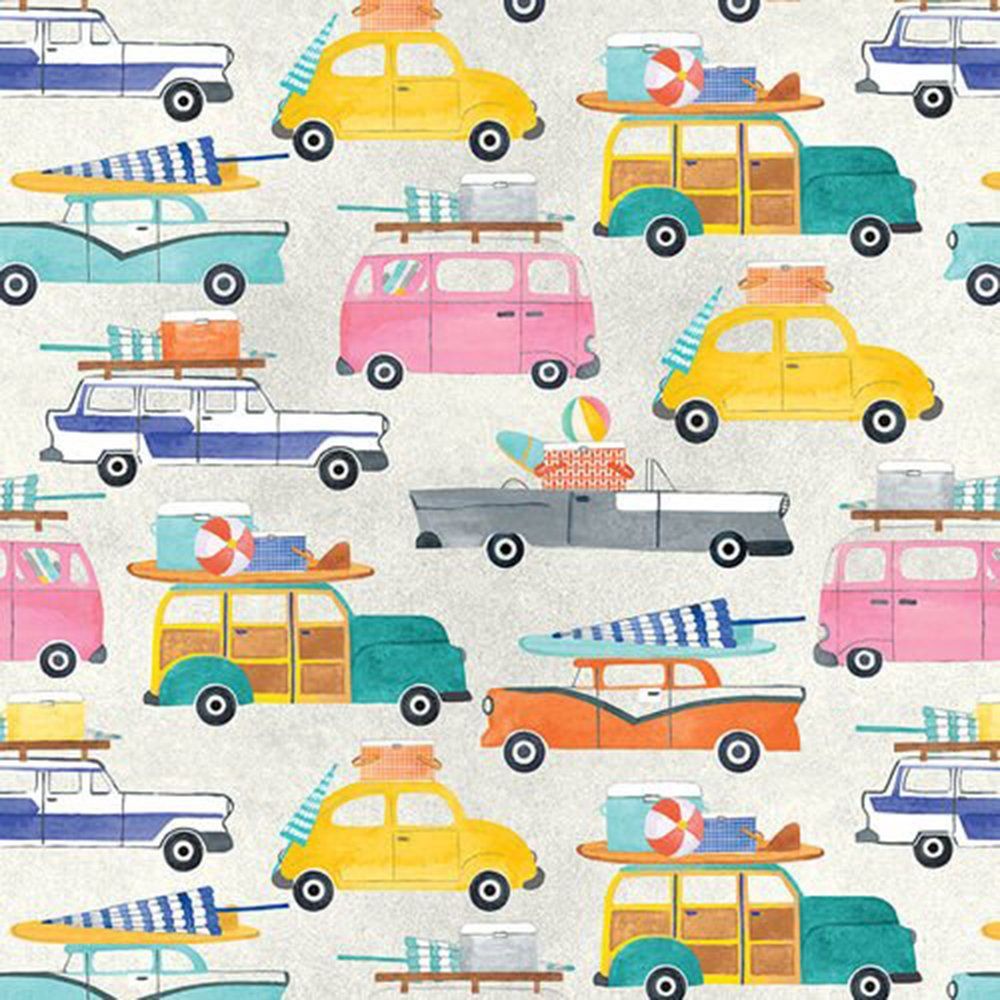 CLEARANCE! Retro Cars - Cotton Print