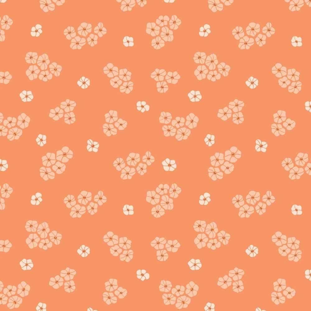 Delightful Ditsy Coral  Florissima Organic Printed Cotton