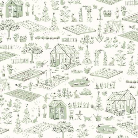 Ivory Garden Toile Cotton Print