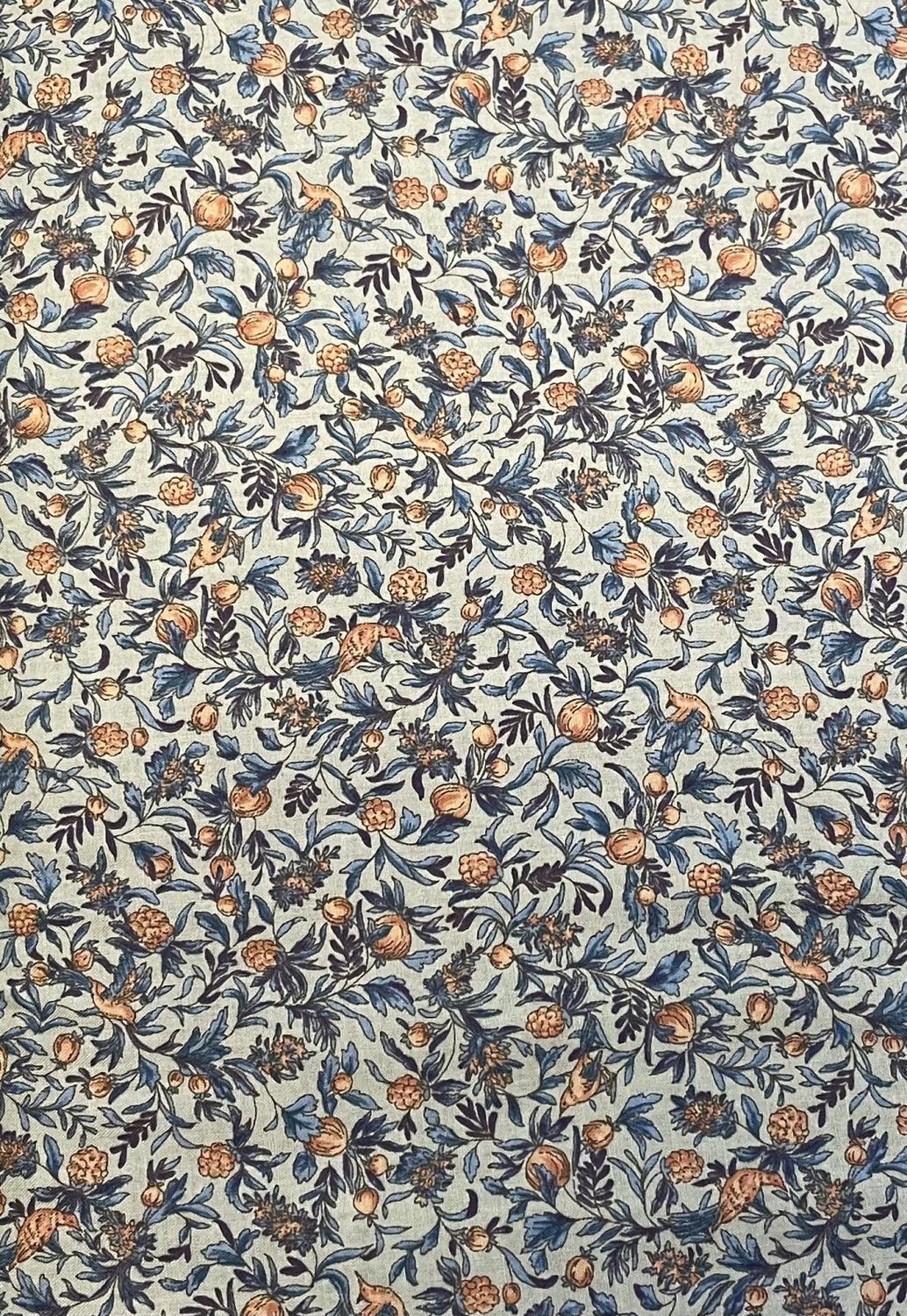 Japanese Printed Cotton Lawn Plants and Birds