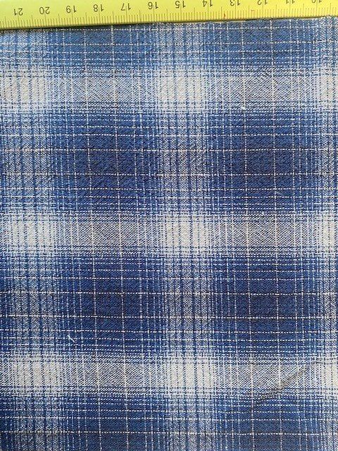 Navy and Grey Plaid Yarn Dyed Cotton Japanese Import