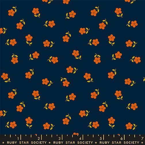 Sugar Maple Navy - Petal Florals Cotton Print