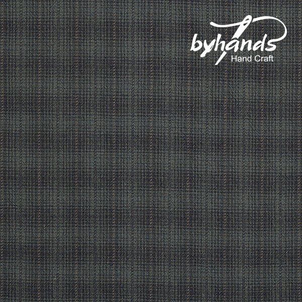 Yarn Dyed Cotton Textured Stripe Plaid Blue Brown  ByHands Korea