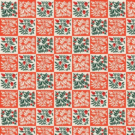 Yuletide Floral in Red Cotton Print Holiday Classics Rifle Paper Co