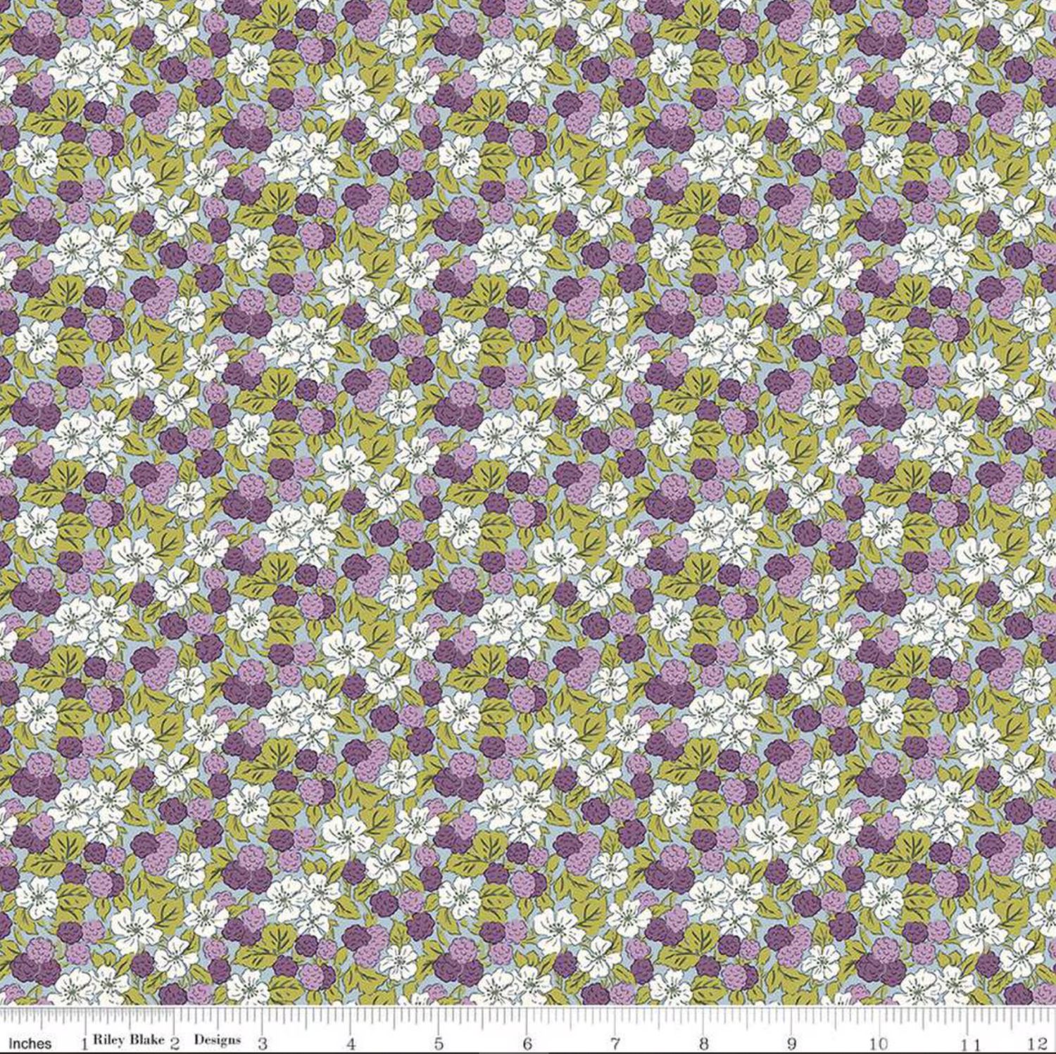 Sweet Blackberries Printed Cotton Post Card From the Highlands Liberty Fabrics x Riley Blake Designs