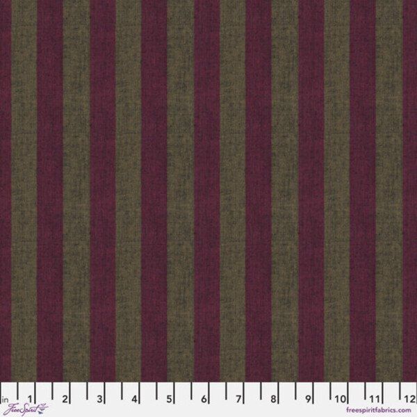 Wide Stripe in Cranberry Shot Cotton Stripes Kaffe Fassett
