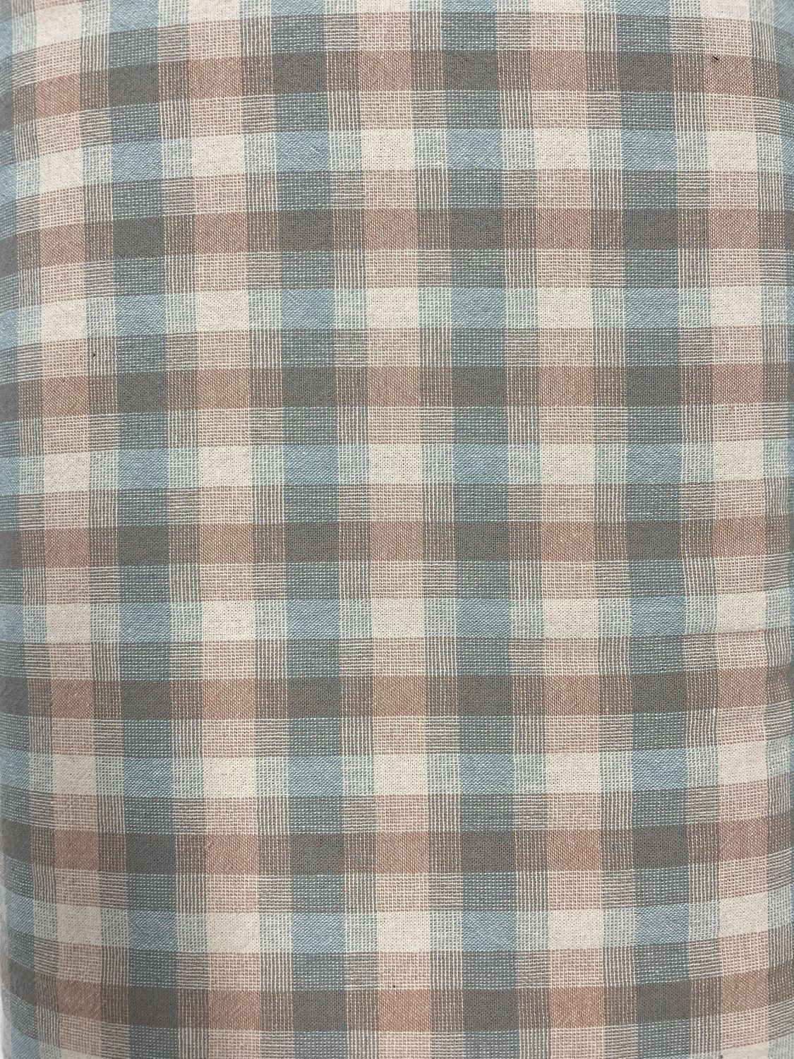 Yarn Dyed Cotton Plaid Peach Beige Blue ByHands Korea