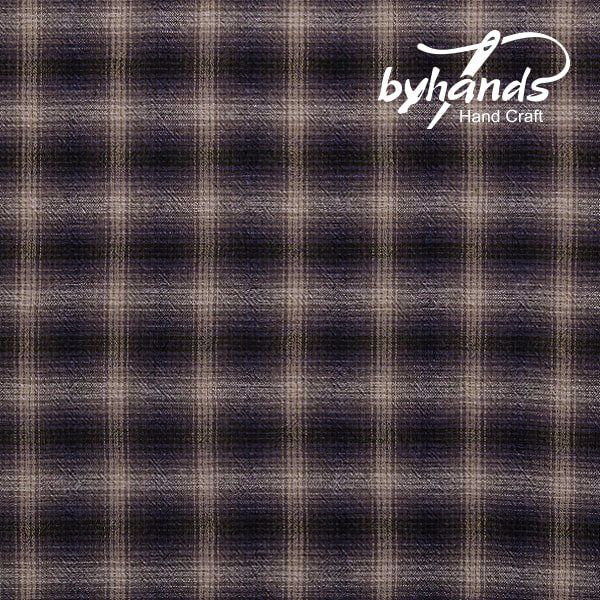 Yarn Dyed Cotton Plaid Purple Tan Dark Brown ByHands Korea