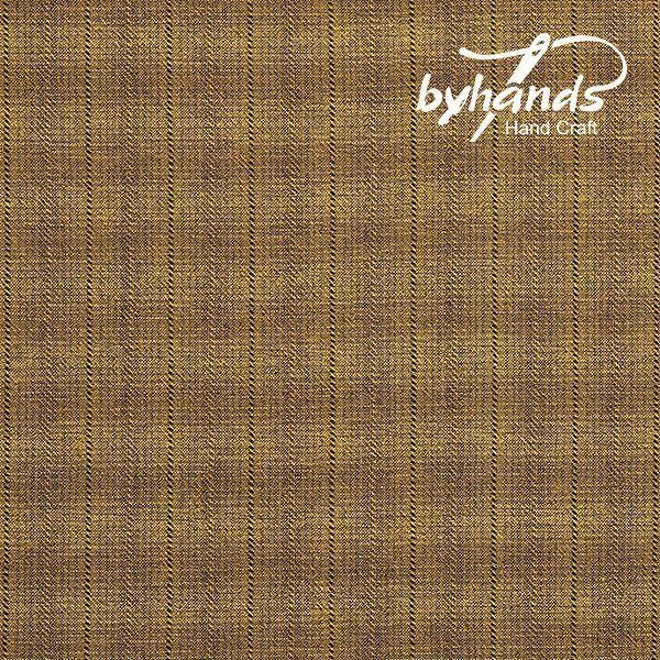 Yarn Dyed Cotton Textured Stripe Plaid Brown ByHands Korea