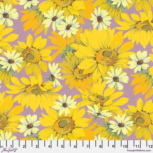 Sunflower Yellow Nation of Flowers Free Spirit Fabrics