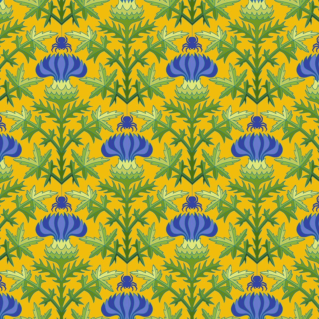 Thistle in Yellow Flower Dance Free Spirit Fabrics