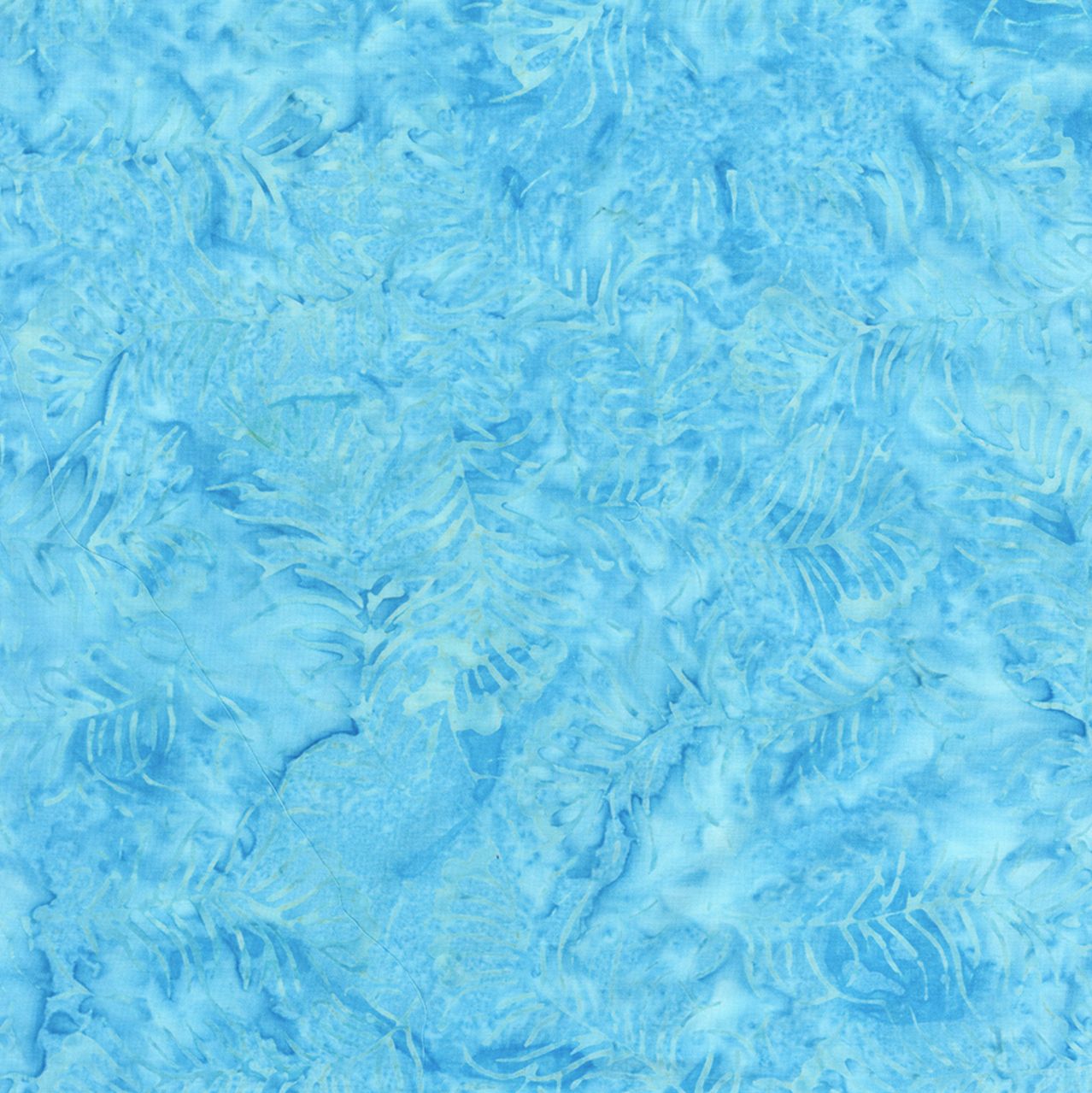 Tropical Leaves Aqua Tonga Batiks