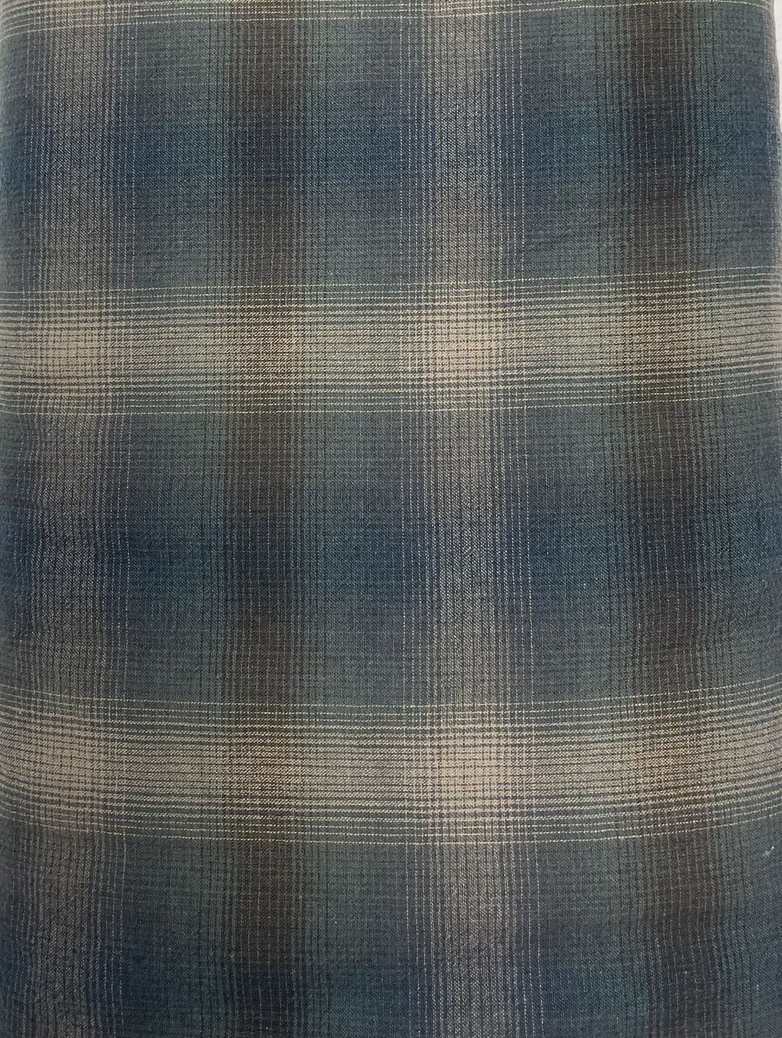 Yarn Dyed Cotton Plaid Teal Brown Beige ByHands Korea