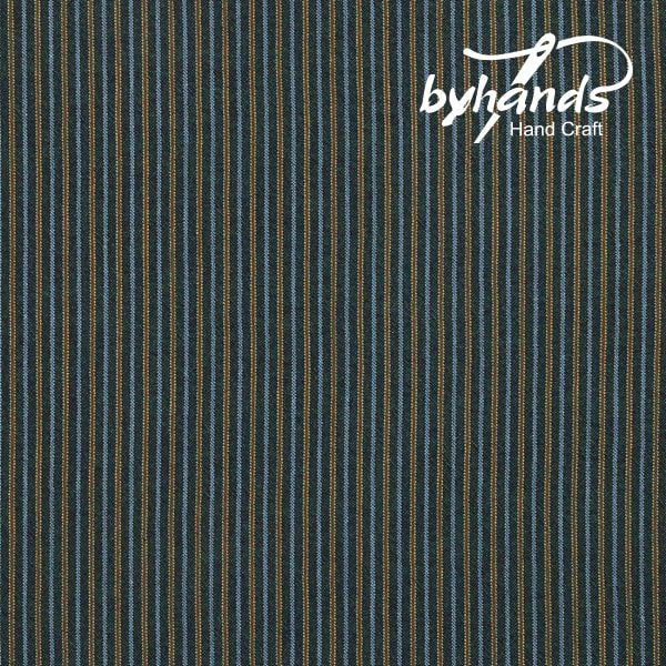 Yarn Dyed Cotton Skinny Stripe Blue and Brown  ByHands Korea