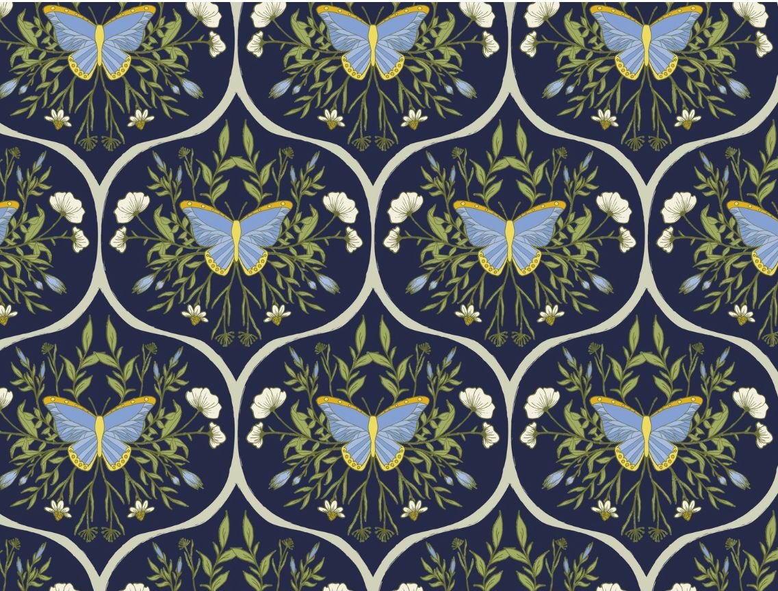 Wings of Joy Printed Cotton Dandelion Fabric &amp; Co.