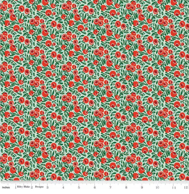 Yew Berries Printed Cotton Liberty Festive Fair Riley Blake
