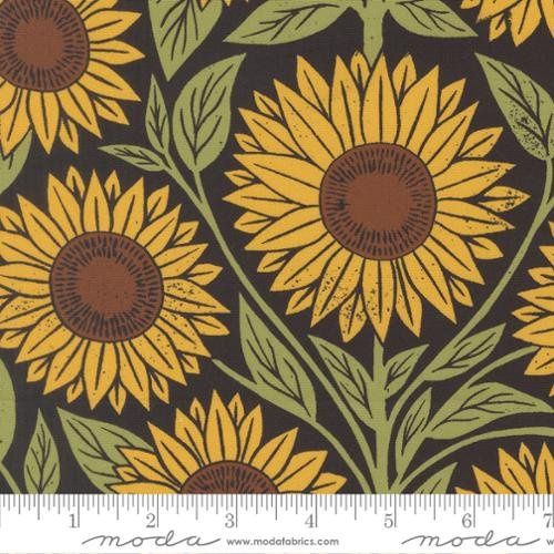 Large Sunflower Floral Midnight, Garden Series, Moda