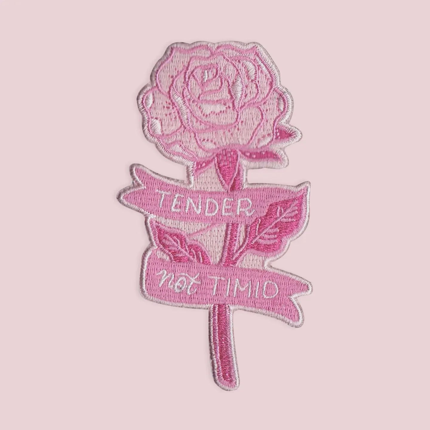 Tender Not Timid Rose, Embroidered Patch, A Fink &amp; Ink