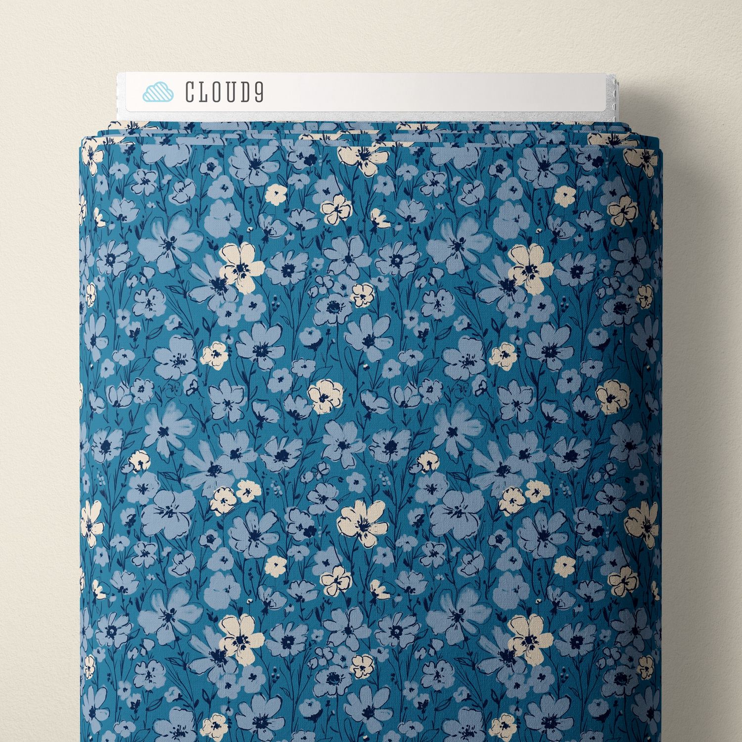 Wildflowers Blue, Organic Cotton Lawn, Jubilant