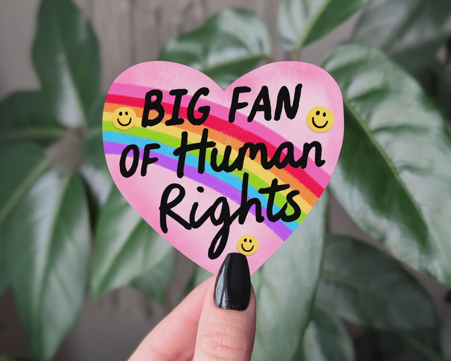 Big Fan of Human Rights, Vinyl Sticker, Moonlit Creations