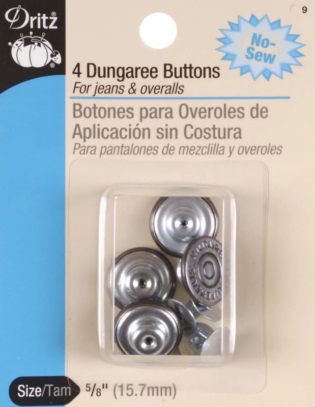 Button Dungaree 5/8 in Copper, 4 ct