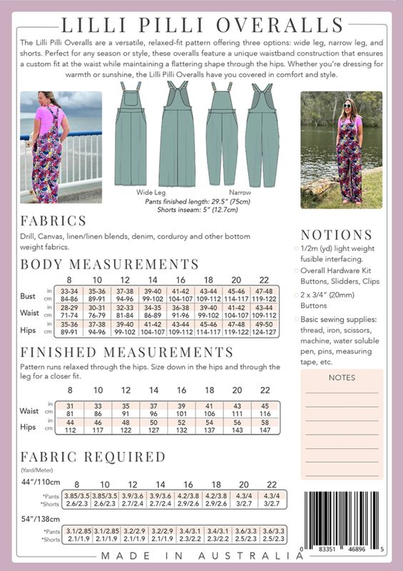 Lilli Pilli Overalls - Sew to Grow