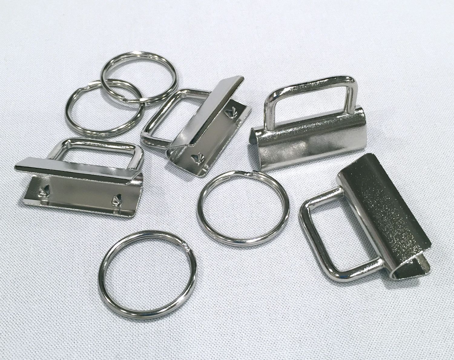 key Fob Hardware Kit Nickel 4ct, Lazy Girl Designs