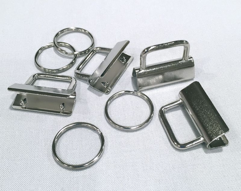 key Fob Hardware Kit Nickel 4ct, Lazy Girl Designs