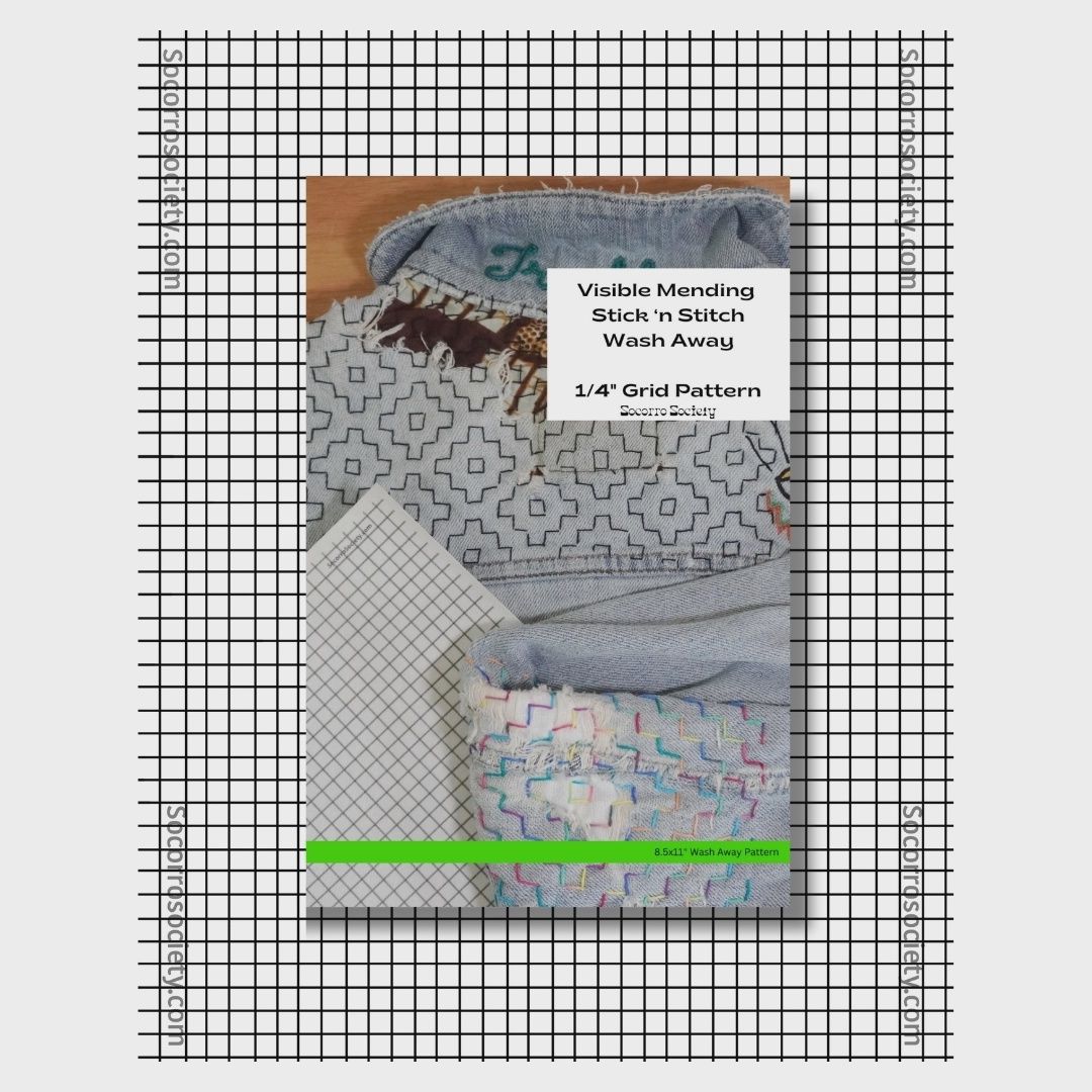 Grid 1/4" Full Sheet, Sashiko Visible Mending Pattern