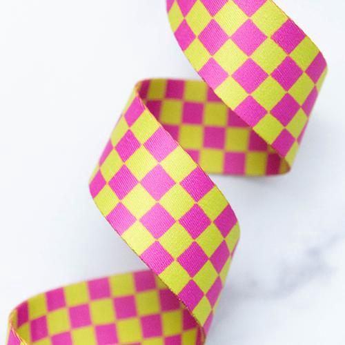 Checker Webbing, Citron, Ruby Star Society, 1.5"