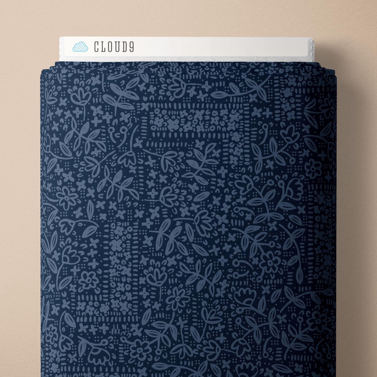 Wildflower Corner, Sienna and Indigo, Organic Cotton Double Gauze