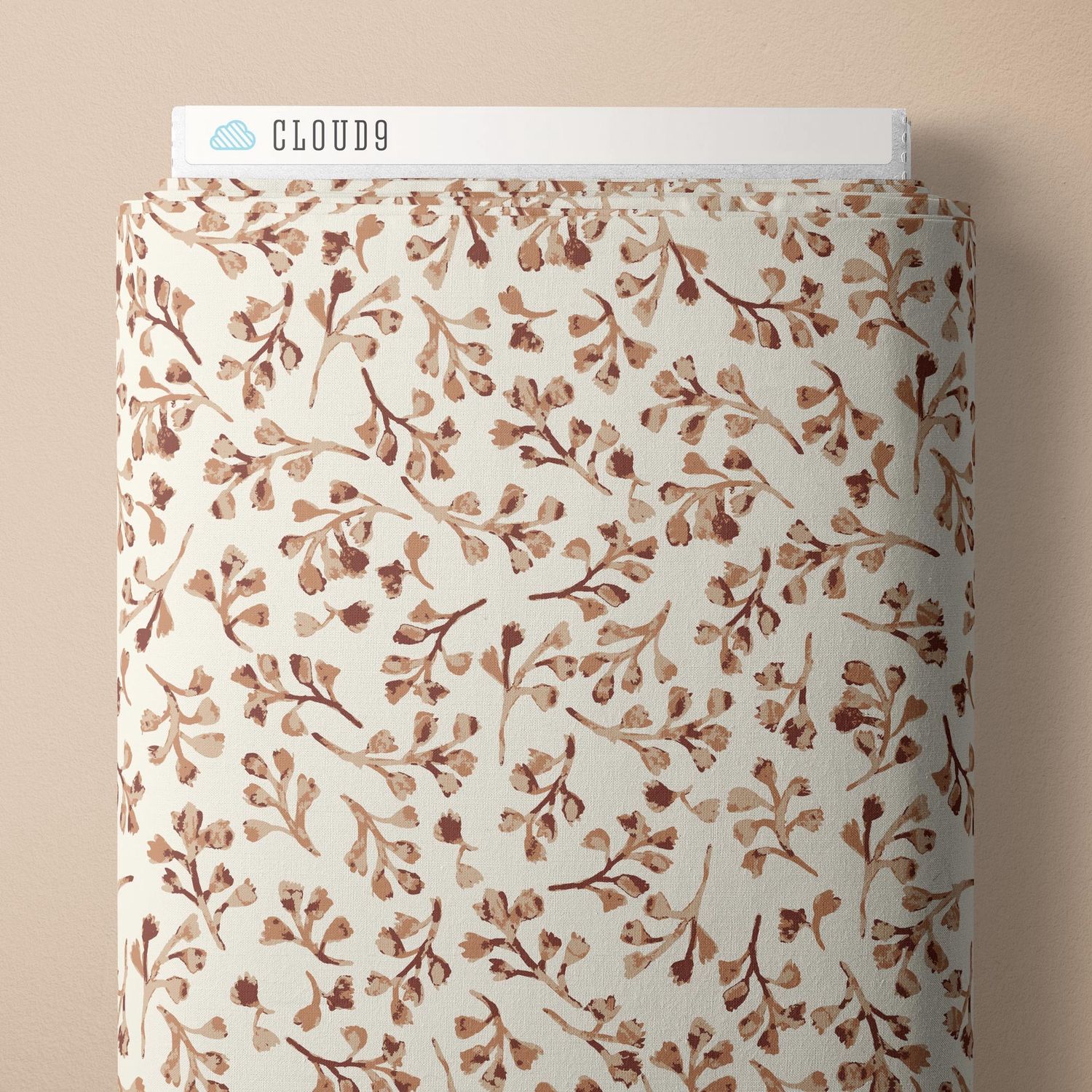 Wild Foliage, Sienna and Indigo, Organic Cotton Double Gauze